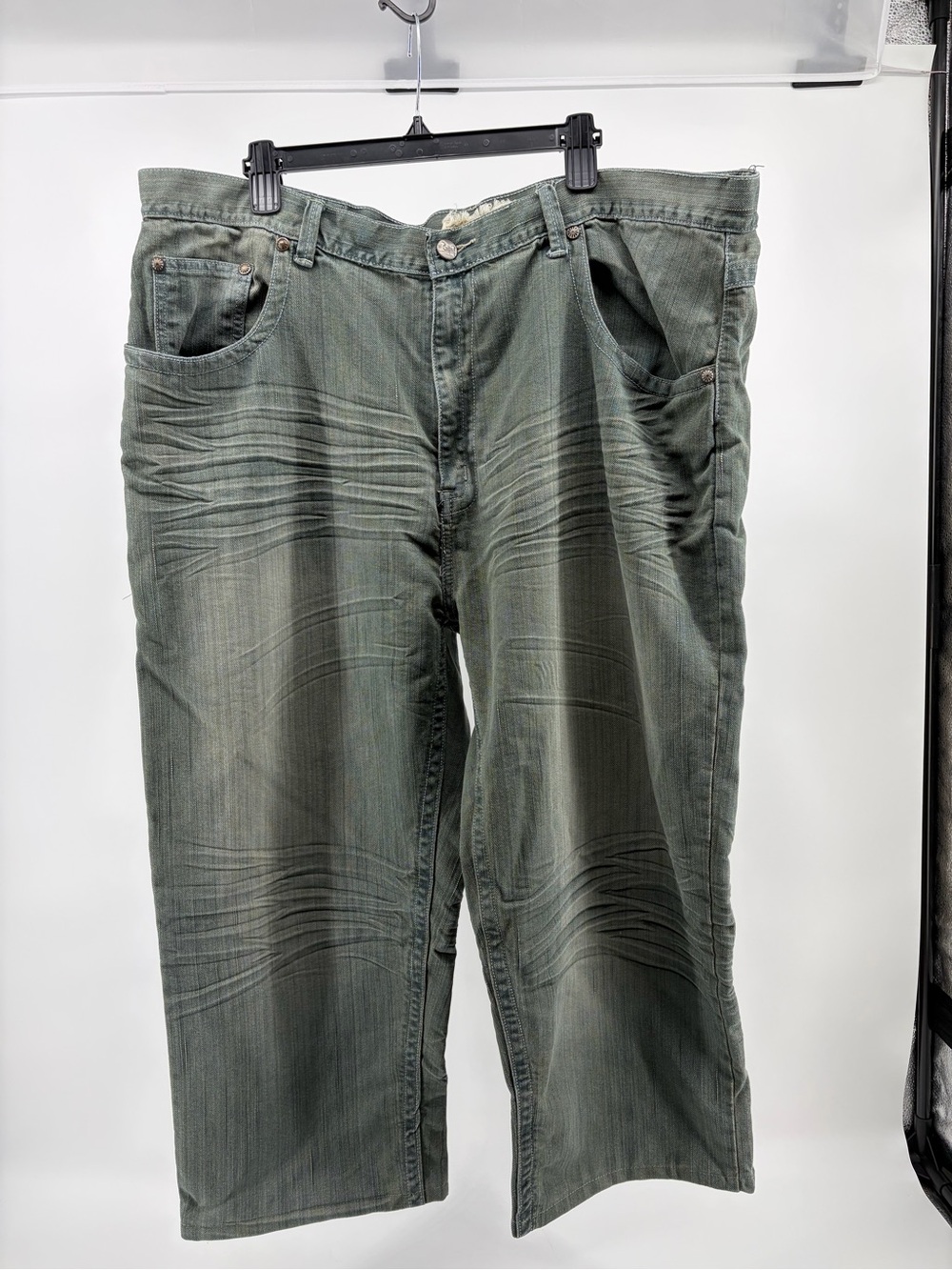 F.U.S.A.I. Jeans Y2K Streetwear Baggy Embroidered Flap Pocket Denim‎ Shorts